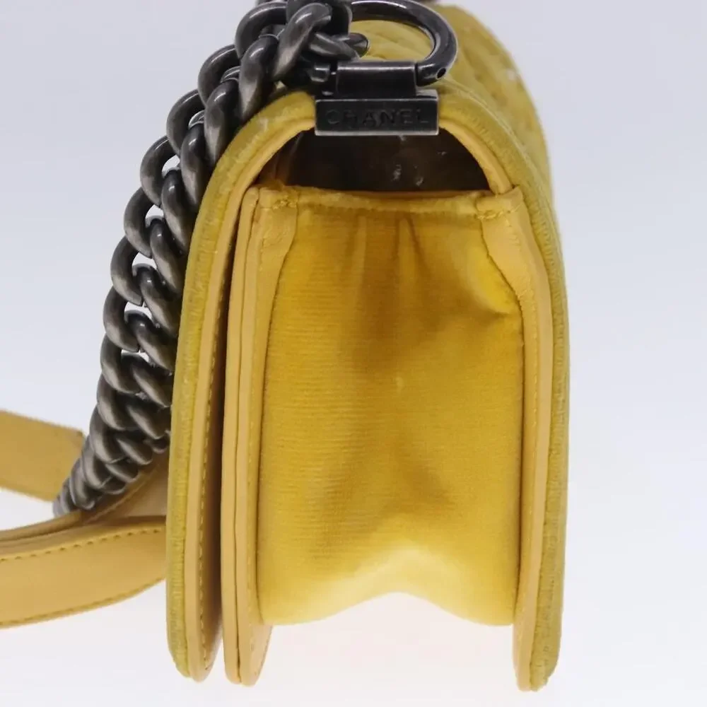 Chanel Matelasse 20 Chain Boy Shoulder Bag Yellow